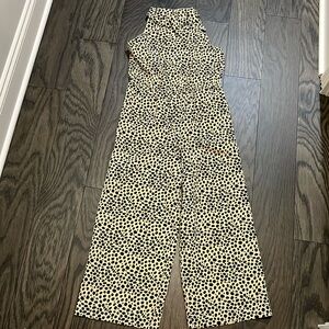 Janie and Jack romper. Size 8. Tan/black leopard print.